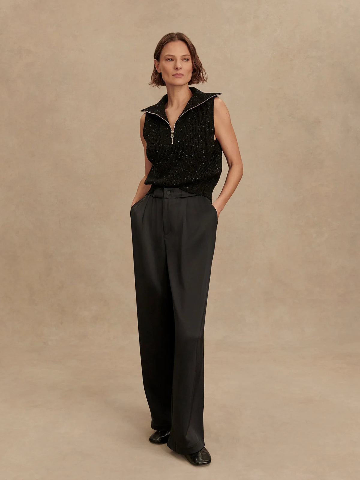 Light Satin Wide Leg Pant Long