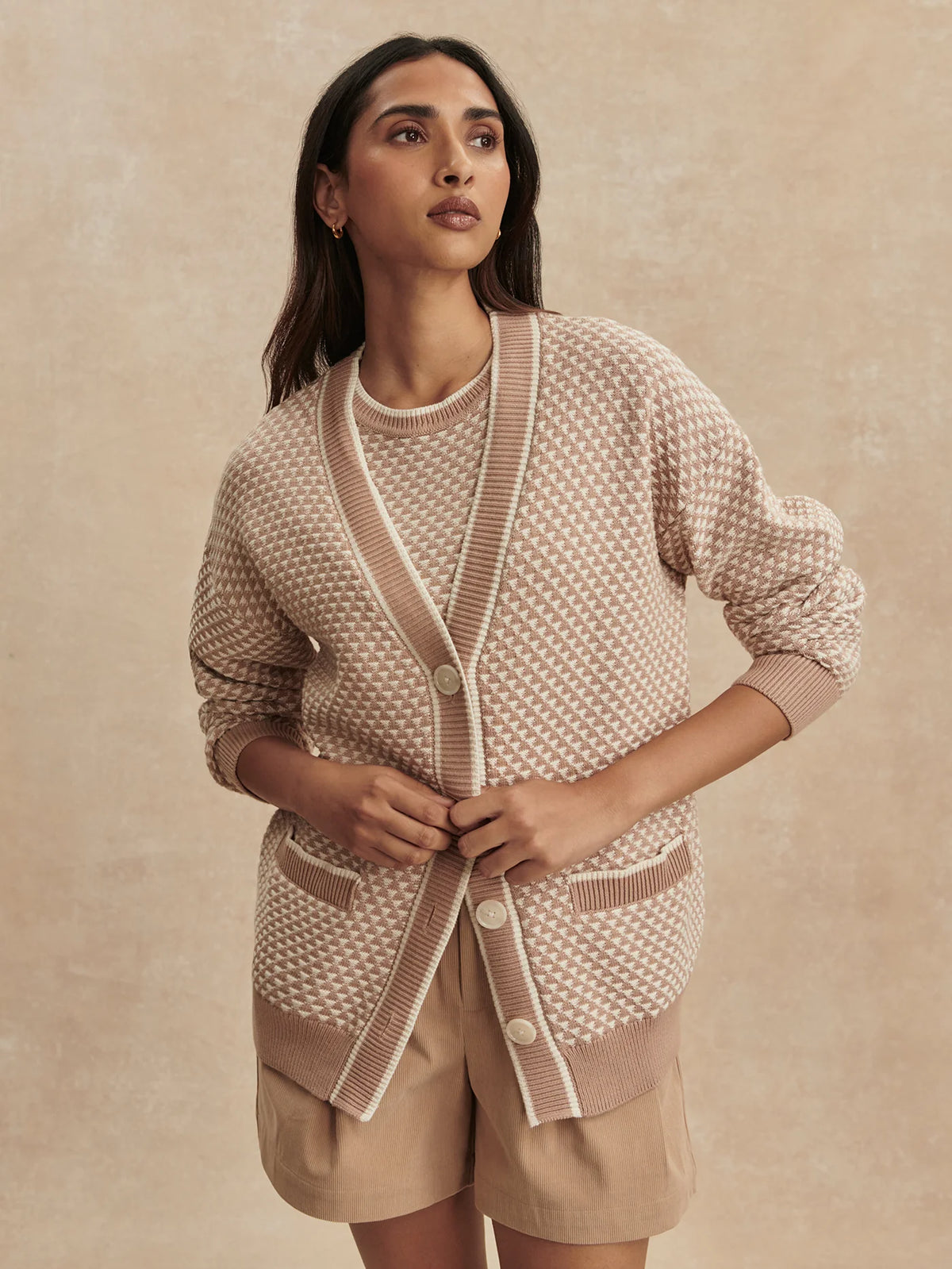 Tarran Stitch Knit Cardigan