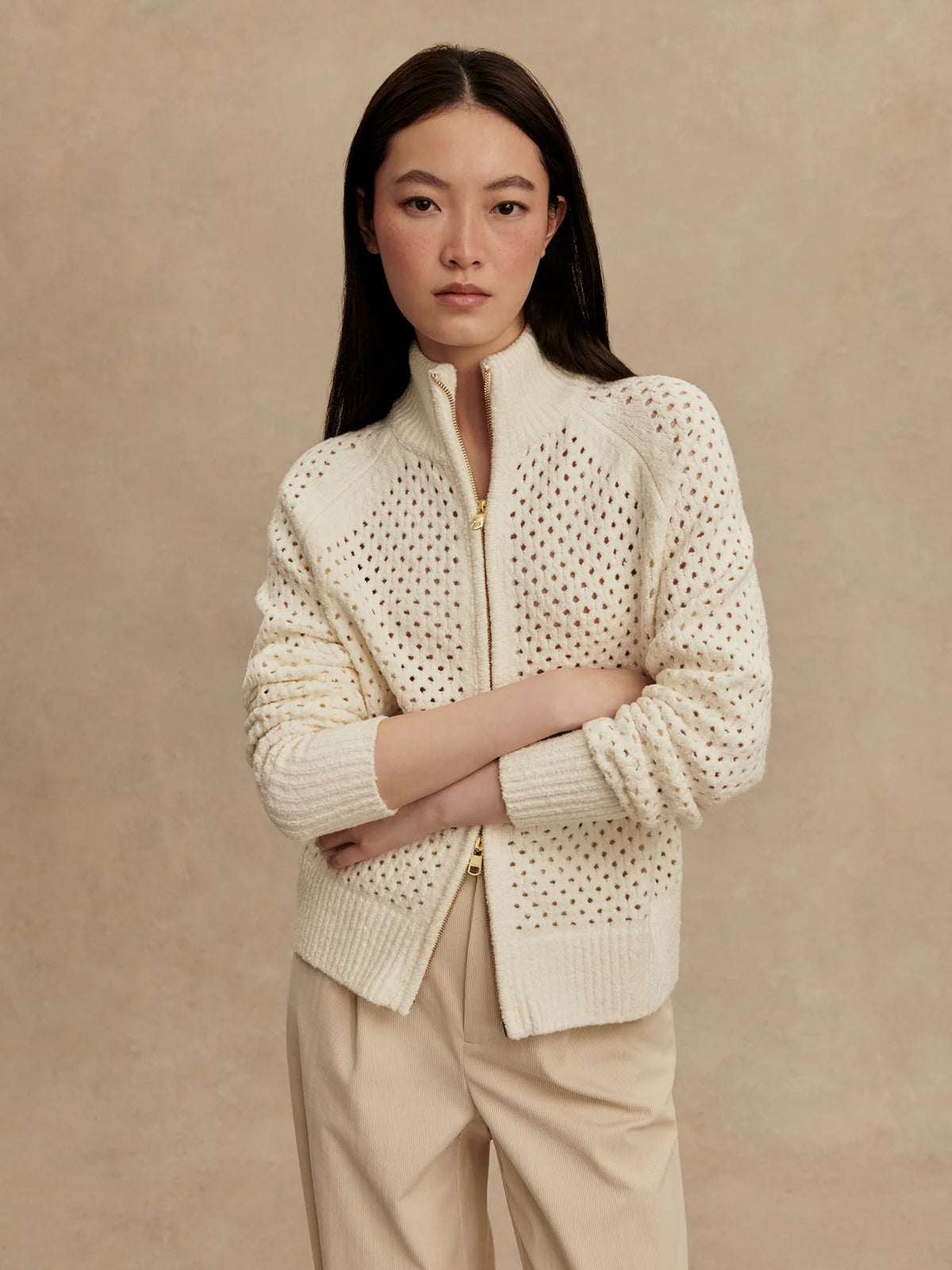 Mandy Boucle Zip-Through Knit